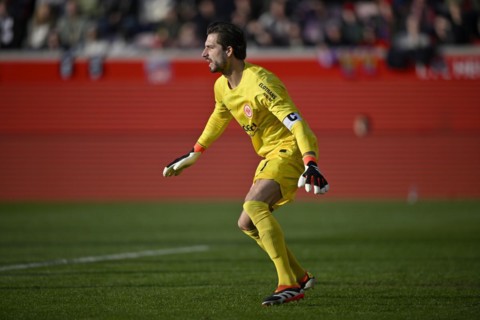 Goalkeeper Kevin Trapp Eintracht Frankfurt SGE (01) Action, Voith-Arena, Heidenheim,