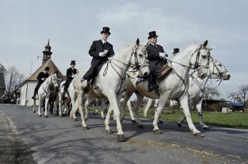 Sorbian Easter riders ride their horses on Easter Sunday in Wittichenau, 30 March 1997