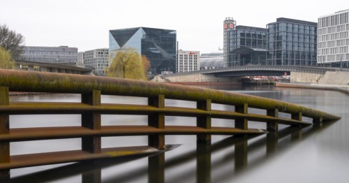 Long exposure, detail photo, Kronprinzenbruecke in the government district, Berlin, Germany, Europe
