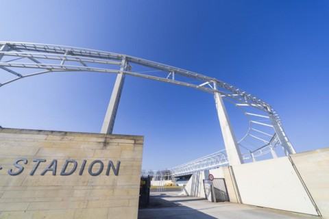 The Heinz Steyer Stadium is a football stadium with athletics facilities in the Friedrichstadt