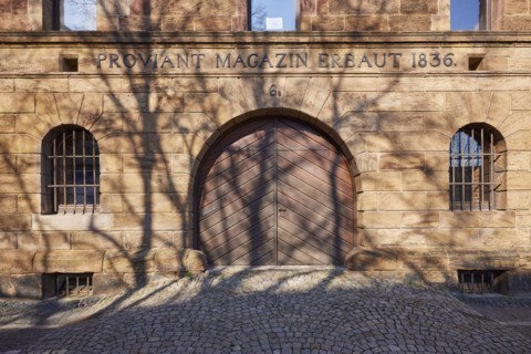 Entrance to the provisions magazine Minden, Muehlenkreis Minden-Luebbecke, North Rhine-Westphalia,
