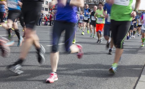 Runners at the Berlin half marathon, 03/04/2016