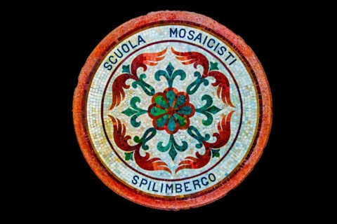 Mosaic school that produces mosaic masters, Spilimbergo, city of mosaic art, Friuli, Italy,