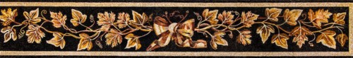 Band with wine leaves, Mosiak copy from Aquileia, 1st century, Mosaic school producing mosaic