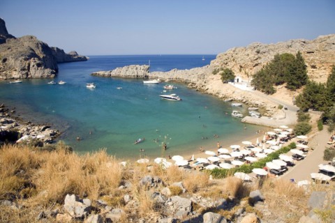 St Paul's Bay, Agios Pavlos, Lindos, Rhodes island, Greece, Europe