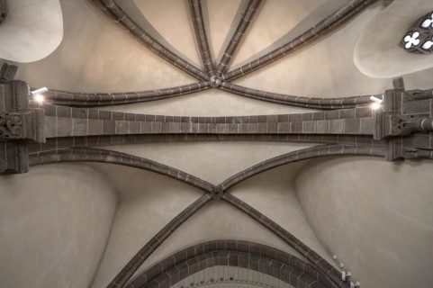 Early Gothic ribbed vault in St Clare's Church, Koenigstrasse 66, Nuremberg, Middle Franconia,