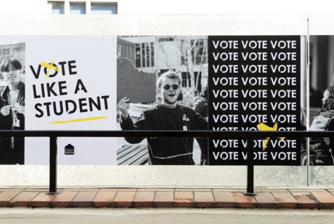 Election posters for student elections, University of Essex, Colchester, Essex, England, UK