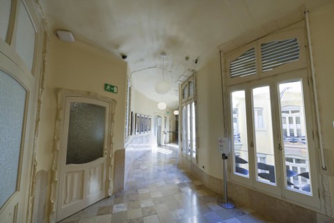 Hallway, Bourgeois flat, La Pedrera, Casa Mila by Antoni Gaudi, Barcelona, Catalonia, Spain, Europe