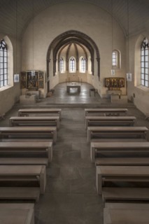 View from the gallery into the chancel of St Clare's Church, consecrated in 1273, Koenigstrasse 66,