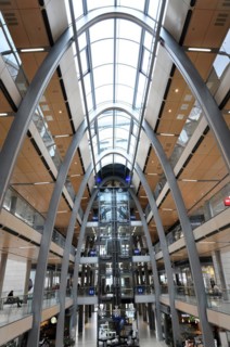 Europa Passage, Ballindamm, Modern shopping centre with glass roof that creates an open and