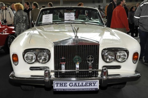 RETRO CLASSICS 2010, Stuttgart Messe, White classic Rolls-Royce presented at a car show, Stuttgart