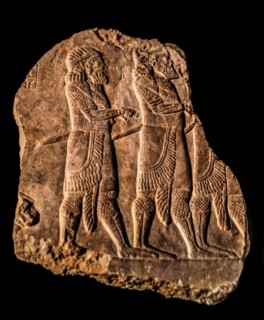 The army, a powerful tool for building the Assyrian empire, three officers of the royal guard on