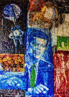Retroactive I, homage to Robert Rauschenberg, mosaic school that produces mosaic masters,