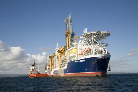 Stena Carron oil drill ship pictured recently moored Lerwick, Shetland Islands, has since been