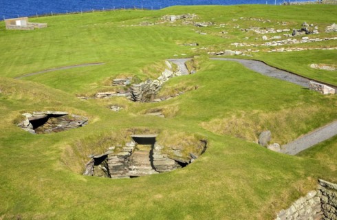 Jarslhof Iron Age houses, Shetland Islands, Scotland, United Kingdom, Europe
