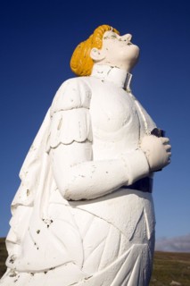 The White Wife statue, Otterswick, Yell, Shetland Islands