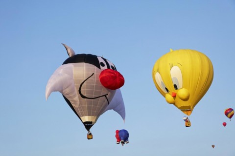 Hot-air balloons, Ballooning Festival, Saint-Jean-sur-Richelieu, Quebec Province, Canada, North