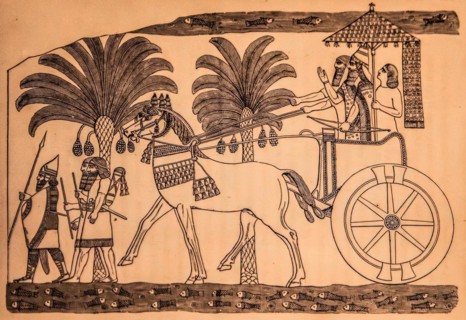 King Sennacherib returns from battle with his chariot, Archaeological Museum, Castello di Udine,