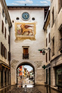 City gate, historic city centre, Spilimbergo, Friuli, Italy, Spilimbergo, Friuli, Italy, Europe