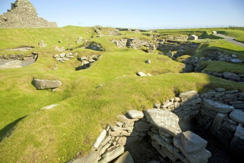 Jarslhof Iron Age houses, Shetland Islands, Scotland, United Kingdom, Europe
