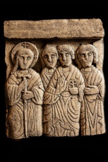 Pre-Romanesque choir screen, The Meeting of Christ with Martha and Mary, workshop from Aquileia,