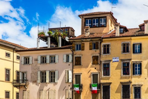 Piazza San Giacomom, Udine, most important historical city of Friuli, Italy, Udine, Friuli, Italy,