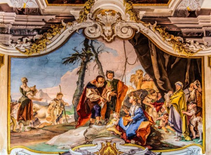 Rachel hides the Hausgoetter, Galleria with G. B. Tiepolo's fresco cycle, Palazzo Patriarcale,