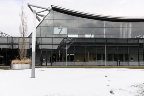 RETRO CLASSICS 2010, Stuttgart Messe, Modern building with glass front and visible steel girders on