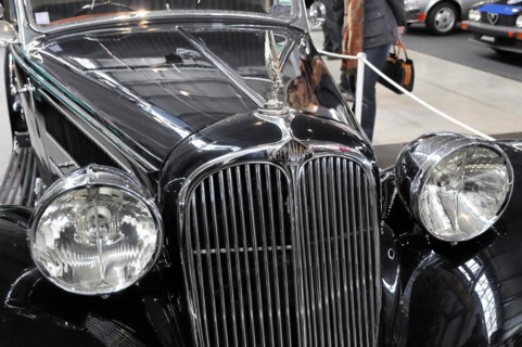 RETRO CLASSICS 2010, Stuttgart Messe, front view of a luxurious classic car (DELAHAY) with shiny