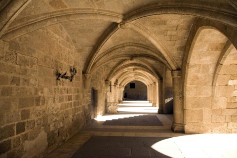 Cloisters, Palace of the Grand Masters, Rhodes, town, Rhodes, Greece, Europe
