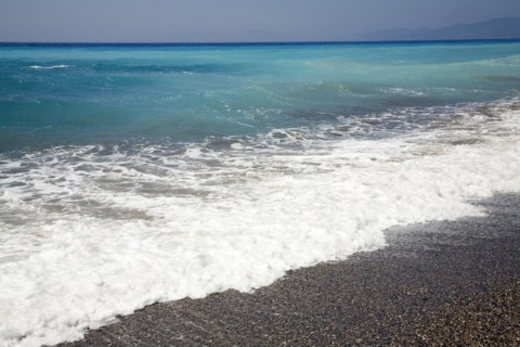 Coastal scenery in the far south west coast of Rhodes, Greece, Europe