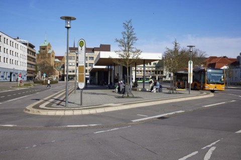 Minden bus station, Muehlenkreis Minden-Luebbecke, North Rhine-Westphalia, Germany, Europe