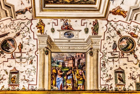 Canopy Hall with Renaissance frescoes, scenes from the New Testament, 1560, Palazzo Patriarcale,