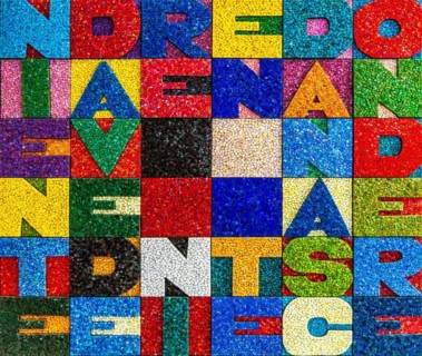 Nothing to see, nothing to hide, homage to Alighiero Boetti, mosaic school that produces mosaic