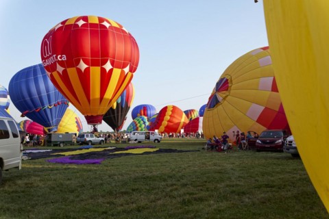 Hot-air balloons, Ballooning Festival, Saint-Jean-sur-Richelieu, Quebec Province, Canada, North