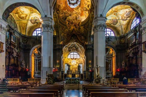 Interior view, Cathedral of Santa Maria Annunziata, 13th century, Udine, most important historical