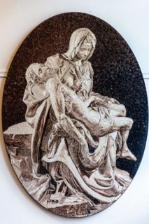 Pieta, homage to Michelangelo, St Peter's Basilica in Rome, mosaic school that produces mosaic