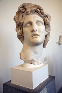 Head of God Helios, middle Hellenistic period, Archaeological museum, Rhodes, Greece, Europe