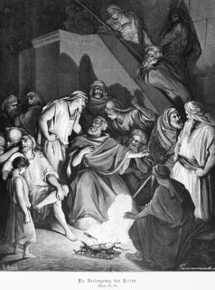 The Denial of Peter, Gospel of Matthew, chapter 26, courtyard, fire, talking, many men, New