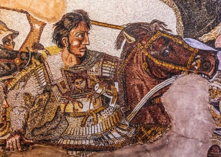 Battle of Aleander at Issus, mosaic copy from Pompei, Naples Museum, 1st century a.C., mosaic