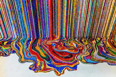 Cast lines and colours, tribute to Ian Davenport, mosaic school that produces mosaic masters,