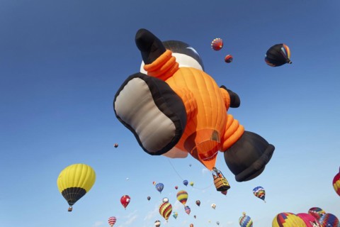 Hot-air balloons, Ballooning Festival, Saint-Jean-sur-Richelieu, Quebec Province, Canada, North