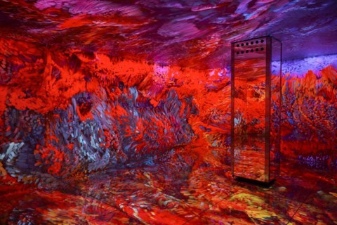 360 degree video by Refik Anadol In the Mind of Gaudi, Casa Batllo, apartment building by Antoni