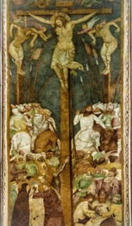 Crucifixion scene, frescoes with scenes of events from the Old and New Testament, Duomo di Santa