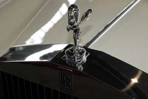 RETRO CLASSICS 2010, Stuttgart Messe, close-up of the Spirit of Ecstasy radiator mascot on a