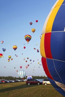 Hot-air balloons, Ballooning Festival, Saint-Jean-sur-Richelieu, Quebec Province, Canada, North