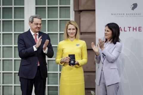 Hartmuth Jung, Chairman of the Board of the Walther Rathenau Institute, Katja Kallas, Prime