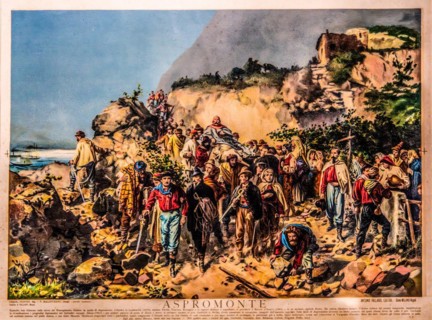 Transport of the wounded Giuseppe Garibaldi from Aspromonte to Scilla, Gerolamo Induna, 1825,
