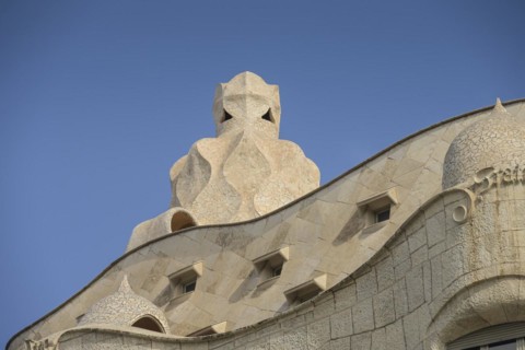 Facade, La Pedrera, Casa Mila, Barcelona, Catalonia, Spain, Europe