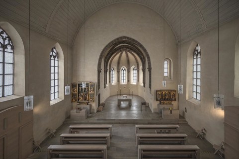 View from the gallery into the chancel of St Clare's Church, consecrated in 1273, Koenigstrasse 66,